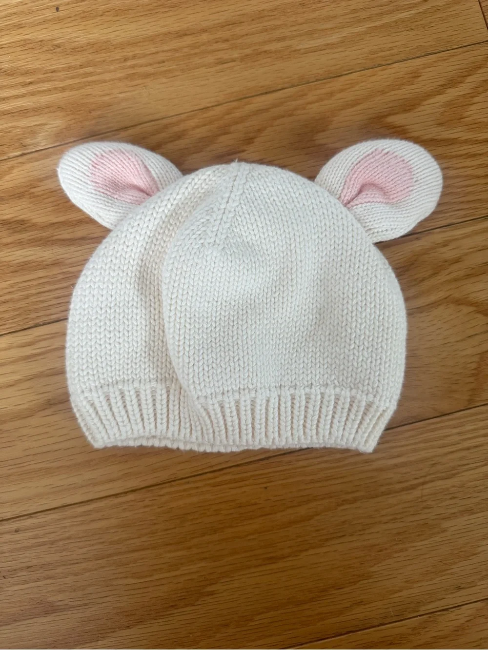 Carter's Cream Knit Baby Bunny Hat
